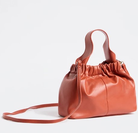 Westside Orange Ruched Crossbody Sling Bag